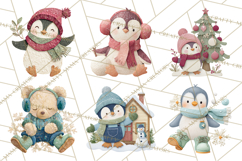 Christmas Characters PNG, Cut-Paper Collage Winter Animals Product Image 7