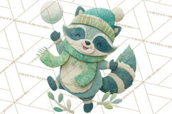 Christmas Characters PNG, Cut-Paper Collage Winter Animals Product Image 2