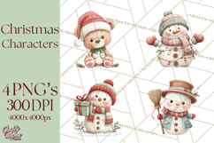 Christmas Characters Clipart PNG Cute Holiday, Santa Png Product Image 1