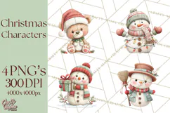 Christmas Characters Clipart PNG Cute Holiday, Santa Png Product Image 1