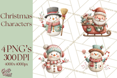 Christmas Characters Clipart PNG Cute Holiday, Santa Png Product Image 1