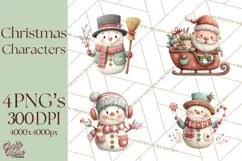 Christmas Characters Clipart PNG Cute Holiday, Santa Png Product Image 1