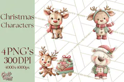 Christmas Characters Clipart PNG Cute Holiday, Santa Png Product Image 1