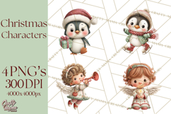 Christmas Characters Clipart PNG Cute Holiday, Santa Png Product Image 1