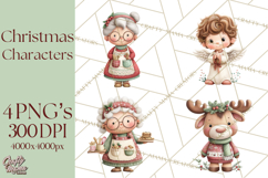 Christmas Characters Clipart PNG Cute Holiday, Santa Png Product Image 1