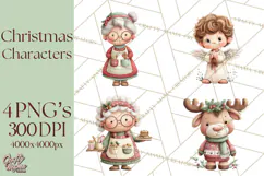 Christmas Characters Clipart PNG Cute Holiday, Santa Png Product Image 1