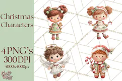 Christmas Characters Clipart PNG Cute Holiday, Santa Png Product Image 1