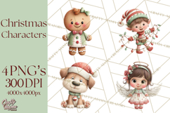 Christmas Characters Clipart PNG Cute Holiday, Santa Png Product Image 1