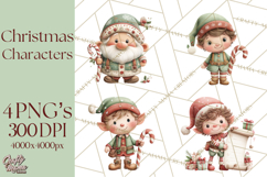 Christmas Characters Clipart PNG Cute Holiday, Santa Png Product Image 1