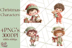 Christmas Characters Clipart PNG Cute Holiday, Santa Png Product Image 1