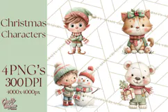 Christmas Characters Clipart PNG Cute Holiday, Santa Png Product Image 1