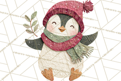 Christmas Characters PNG, Cut-Paper Collage Winter Animals Product Image 4