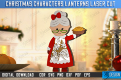 Christmas Lantern Laser Cut | Mrs Claus | Tabletop Statuette Product Image 1