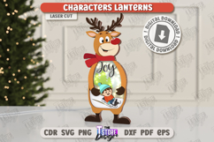 Christmas Character Lantern Laser Cut | Reindeer | Holidays Product Image 1