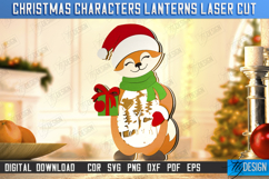 Christmas Lantern Laser Cut | Fox | Tabletop Statuette | CNC Product Image 1