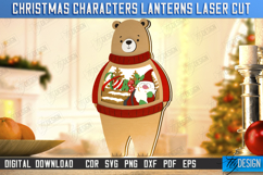 Christmas Lantern Laser Cut | Bear | Tabletop Statuette |CNC Product Image 1