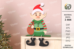 Christmas Character Laser Cut. Christmas Elf SVG Product Image 1
