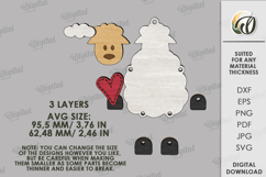 Christmas Character Tree Ornament Laser Cut. Sheep SVG Product Image 2