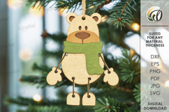 Christmas Character Tree Ornament Laser Cut. Bear SVG Product Image 1