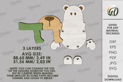 Christmas Character Tree Ornament Laser Cut. Bear SVG Product Image 2