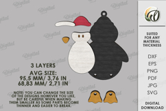 Christmas Character Tree Ornament Laser Cut. Penguin SVG Product Image 2