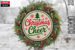 Christmas Cheer SVG | Christmas Round Sign SVG | Xmas SVG Product Image 1