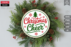 Christmas Cheer SVG | Christmas Round Sign SVG | Xmas SVG Product Image 2
