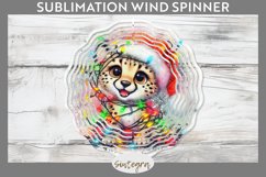 Christmas Cheetah v2 Entangled in Lights Wind Spinner Sublim Product Image 1