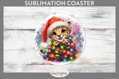 Christmas Cheetah v3 Entangled in Lights Round Coaster Subli Product Image 1