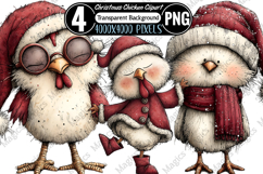 Christmas Chicken Clipart Sublimation Product Image 1