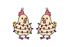 Chicken Tangled in Lights Earrings Laser Cut SVG Template Product Image 2