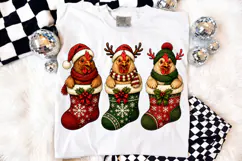 Christmas Chicken Stockings PNG,Holiday Stockings Shirt Product Image 4