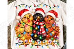 Christmas Chickens Funny Santa Hat Chicken Christmas PNG Product Image 1