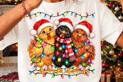 Christmas Chickens Funny Santa Hat Chicken Christmas PNG Product Image 3