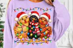 Christmas Chickens Funny Santa Hat Chicken Christmas PNG Product Image 5