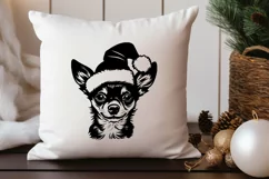Xmas Chihuahua Dog in Santa Hat SVG - Christmas Chihuahua Product Image 3