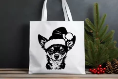 Xmas Chihuahua Dog in Santa Hat SVG - Christmas Chihuahua Product Image 2