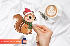 Christmas Chipmunks Sticker, Christmas Forest Animal Sticker Product Image 1