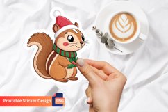 Christmas Chipmunks Sticker, Christmas Forest Animal Sticker Product Image 1