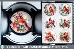 Bundle of six Watercolor Christmas Car Coaster designs.