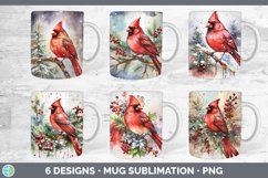 Bundle of six Watercolor Christmas Mug Wrap designs.