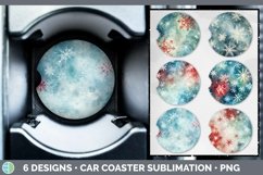 Bundle of six Watercolor Christmas Car Coaster designs.