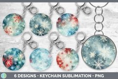 Bundle of six Watercolor Christmas Keychain designs.