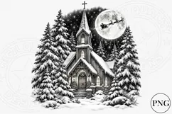 Christmas Church PNG | Vintage Christian Winter Wonderland S Product Image 1