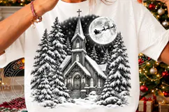 Christmas Church PNG | Vintage Christian Winter Wonderland S Product Image 3