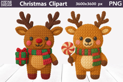 Reindeer Crochet Clipart | Christmas Cute Animals Knitted Product Image 1