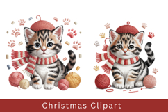 Cute Christmas Animal Clipart Cozy Winter Holiday PNG Product Image 1