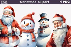 Watercolor Christmas Clipart | Christmas Sublimation Bundle Product Image 5