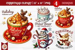 Christmas Coffee Sublimation, Christmas Clipart Product Image 1