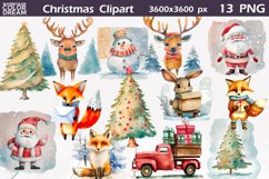 Watercolor Christmas Clipart | Christmas Sublimation Bundle Product Image 3